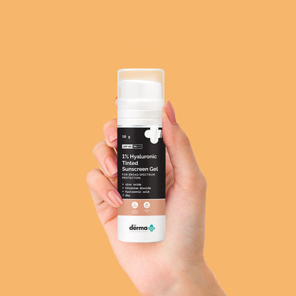 The Derma Co 1% Hyaluronic Tinted Sunscreen SPF 60 Gel PA++++