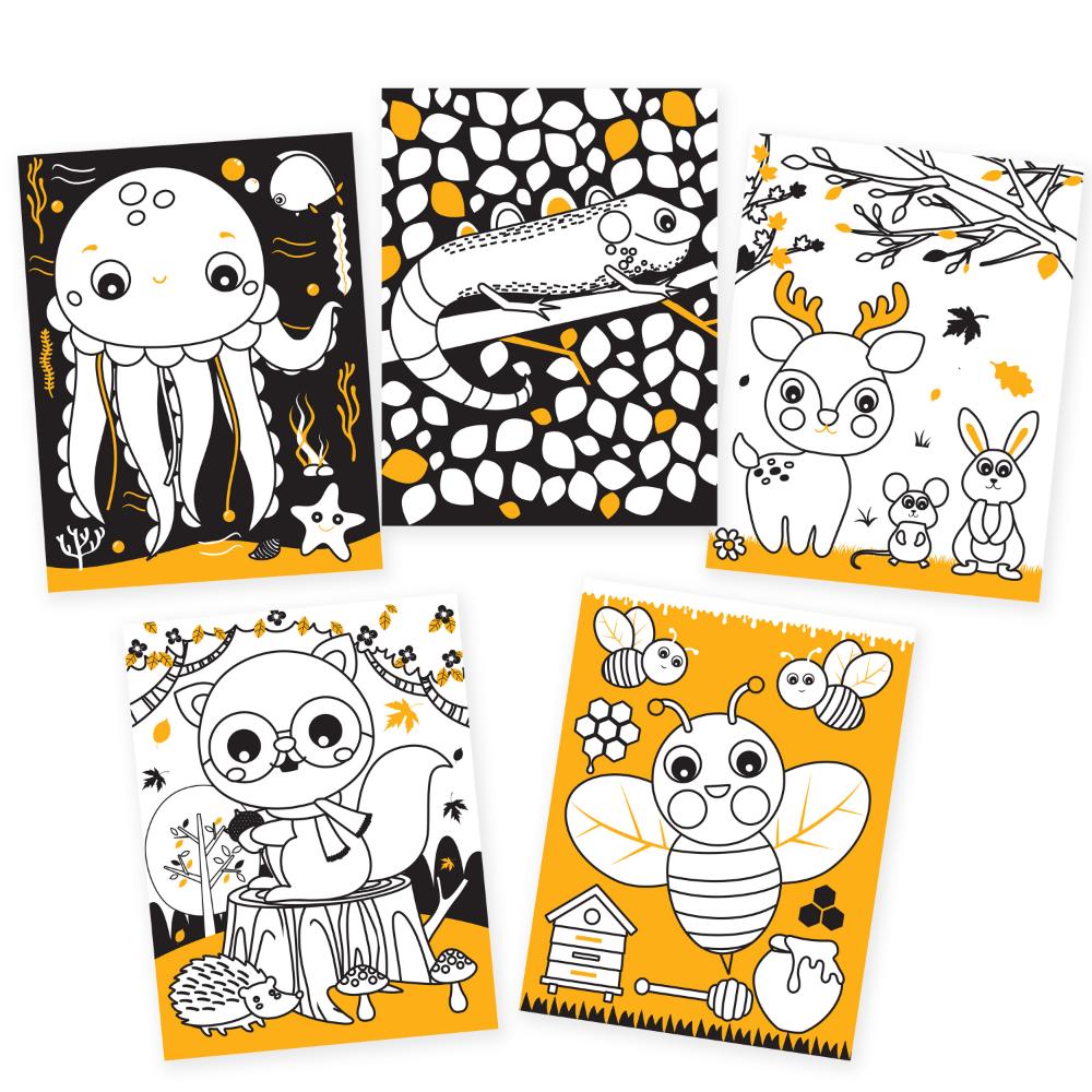 Dreamland Publications Animals Neon Colouring World Book for Kids Age 4 - 7 years with Neon Pens
