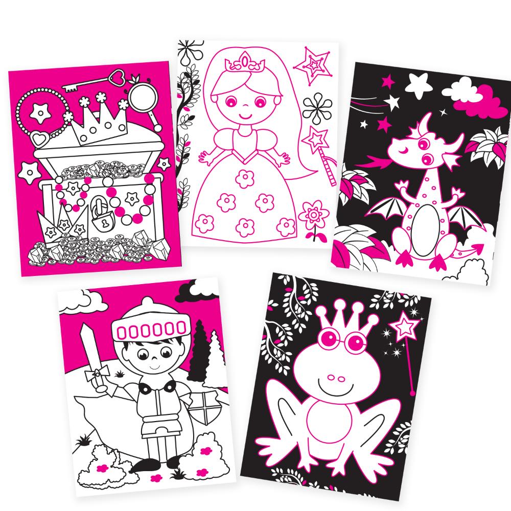Dreamland Publications Princess Neon Colouring World Book for Kids Age 4 - 7 years with Neon Pens