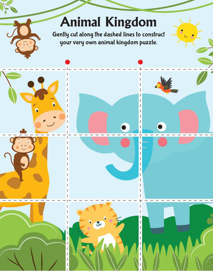 Dreamland Publications Animal Friends Scissors Skills Activity Book for Kids Age 4 - 7 years | With Child- Safe Scissors, Games and Mask
