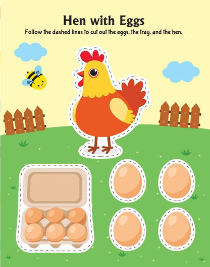 Dreamland Publications Animal Friends Scissors Skills Activity Book for Kids Age 4 - 7 years | With Child- Safe Scissors, Games and Mask