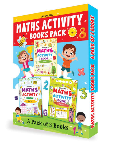 Dreamland Publications Maths Activity Books Pack- A Set of 3 Books - Activity Book for Children