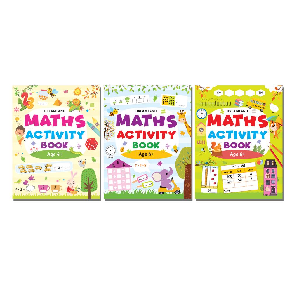 Dreamland Publications Maths Activity Books Pack- A Set of 3 Books - Activity Book for Children