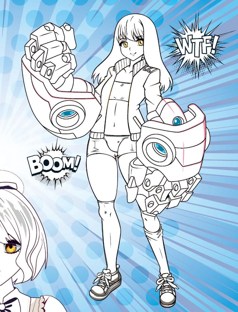 Dreamland Publications Colour Your Own Manga Book 3 With Free Manga Colouring Poster Age 4+