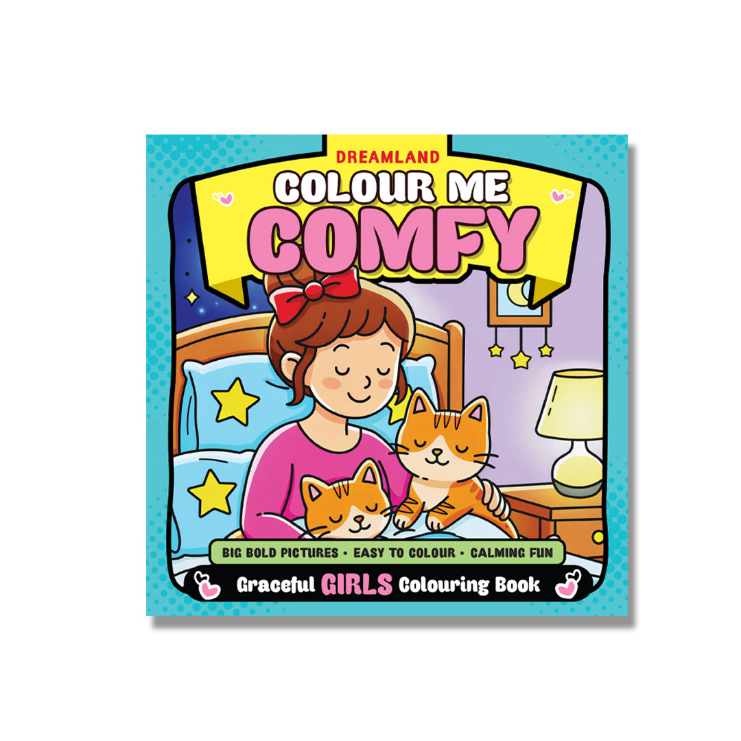 Dreamland Publications Colour Me Comfy  Grace Girls| Cute and Elegant Girls Colouring Book for Kids, Teens, and Adults | Simple Bold Outlines, Relaxing and Creative Designs