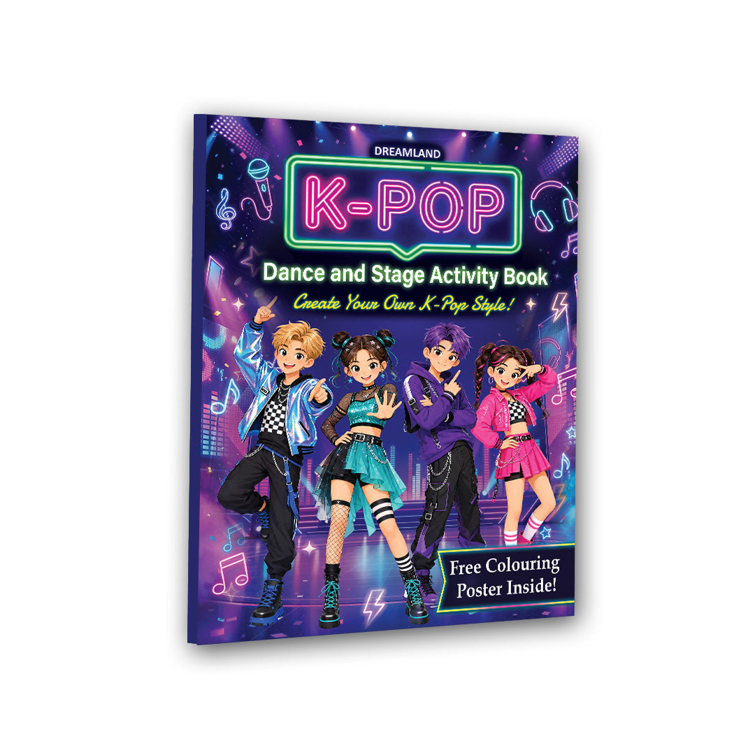 Dreamland Publications K- POP Dance and Stage Activity Book for Kids Age 812 years -Design Outfits, Learn Dance Moves, Create Concert Stages, Solve Puzzles & Become a K-Pop Star!