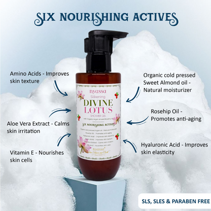 Nyassa Silkening Divine Lotus Shower Gel With Organic Oil And Rosehip Oil