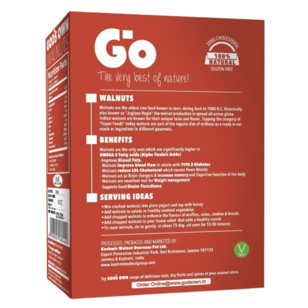 Go Organic Walnuts Kernels Extra Light/Quarters