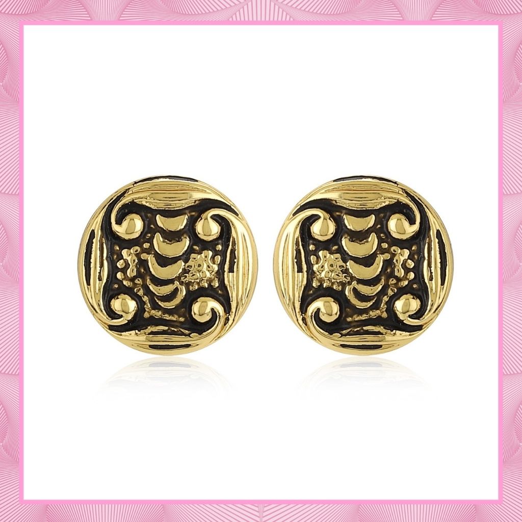 Womens Round Stud Earrings