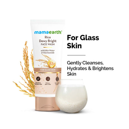 Mamaearth Rice Dewy Bright Face Wash With Rice Water & Niacinamide