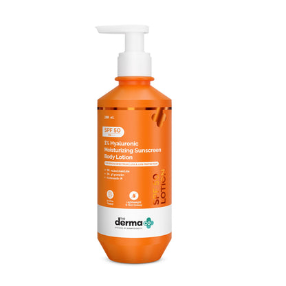 The Derma Co 1% Hyaluronic Moisturizing Sunscreen Body Lotion SPF 50 PA++++