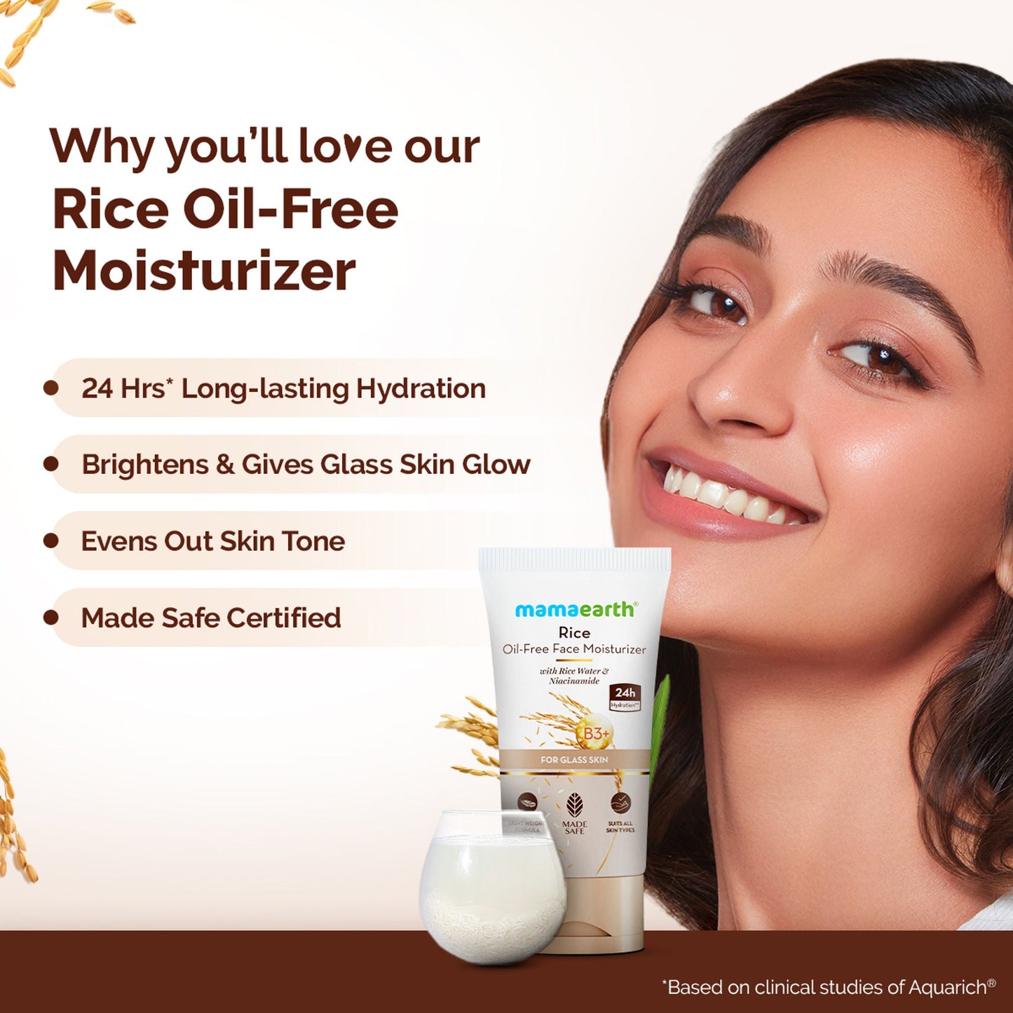 Mamaearth Rice Oil-Free Face Moisturizer For Oily Skin