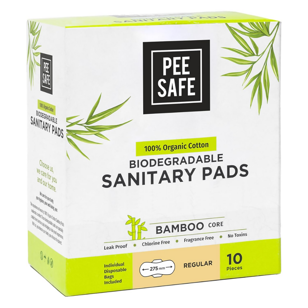 Pee Safe Organic Cotton Biodegradable Sanitary Pads