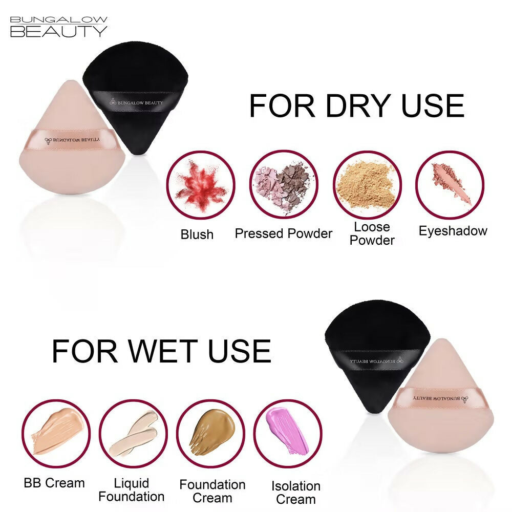 BUNGALOW BEAUTY Triangle Powder Puff Set - Pack of 12