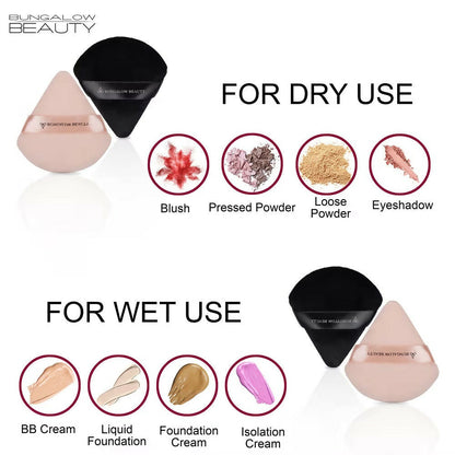 BUNGALOW BEAUTY Triangle Powder Puff Set - Pack of 12