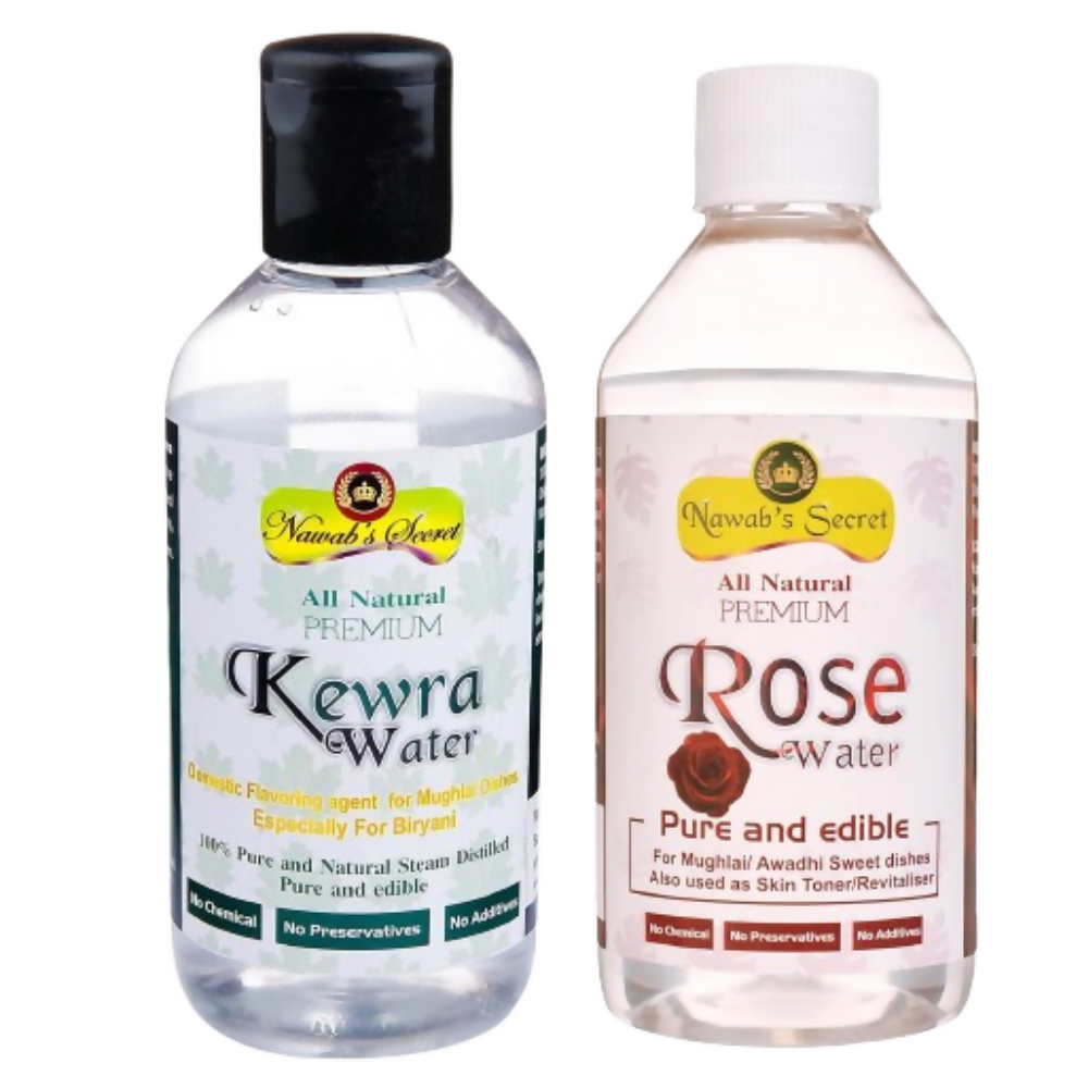 Nawab's Secret Natural Premium Kewra Water and Rose Water