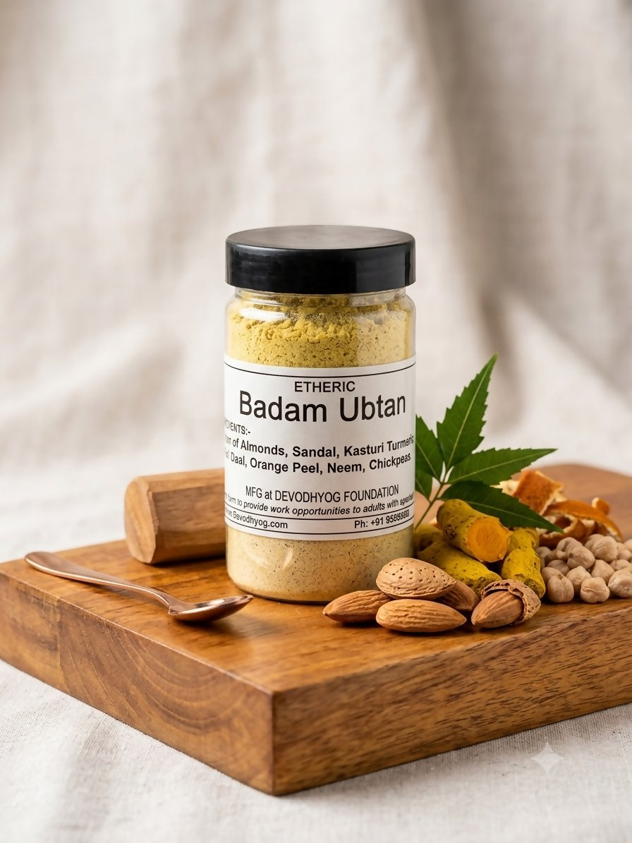 Etheric Badam Ubtan | Ayurvedic Almond Ubtan for Glowing, Radiant & Naturally Bright Skin Face Pack