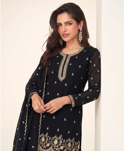 KC Bollywood Style Black Georgette Suit For Women