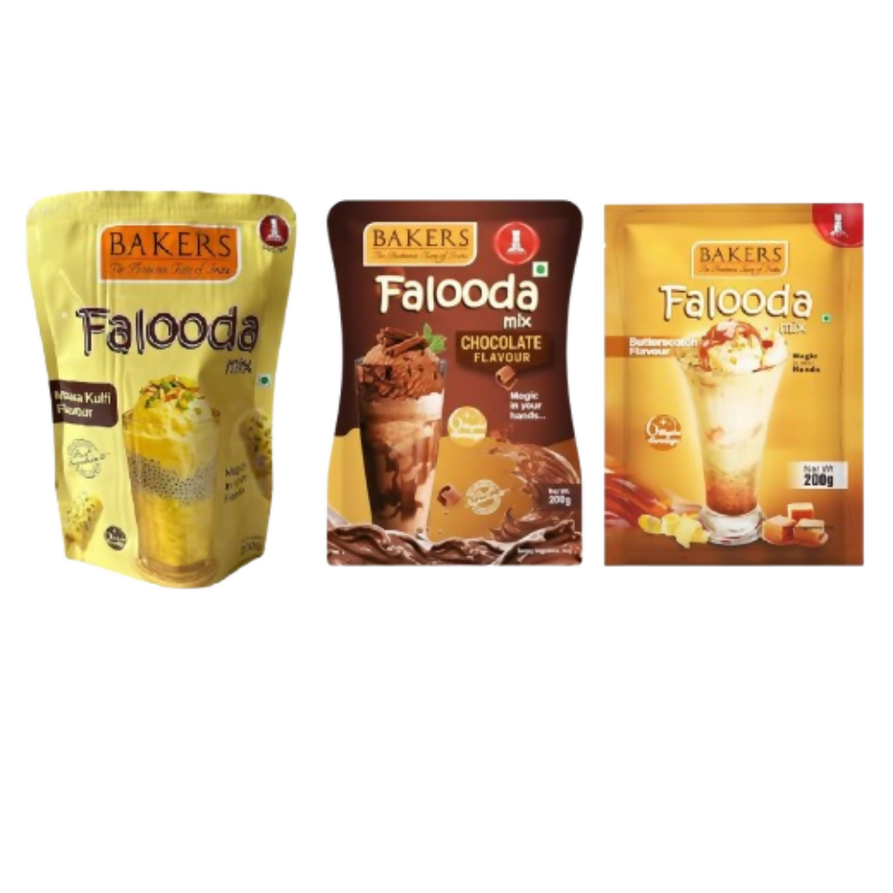 BAKERS Chocolate, Mawa Kulfi and Butter Scotch Flavour Falooda Mix Powder