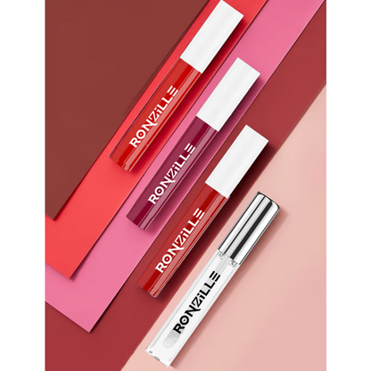 Ronzille Non Transfer Matte Liquid Lipstick Plus Lip Gloss - Reds And Maroons