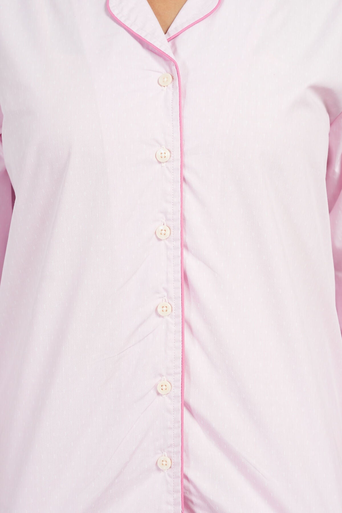 Breathables Women Cotton Night Suit Shirt And Pants Co-Ord Set Pink I Nightwear | Loungewear Set