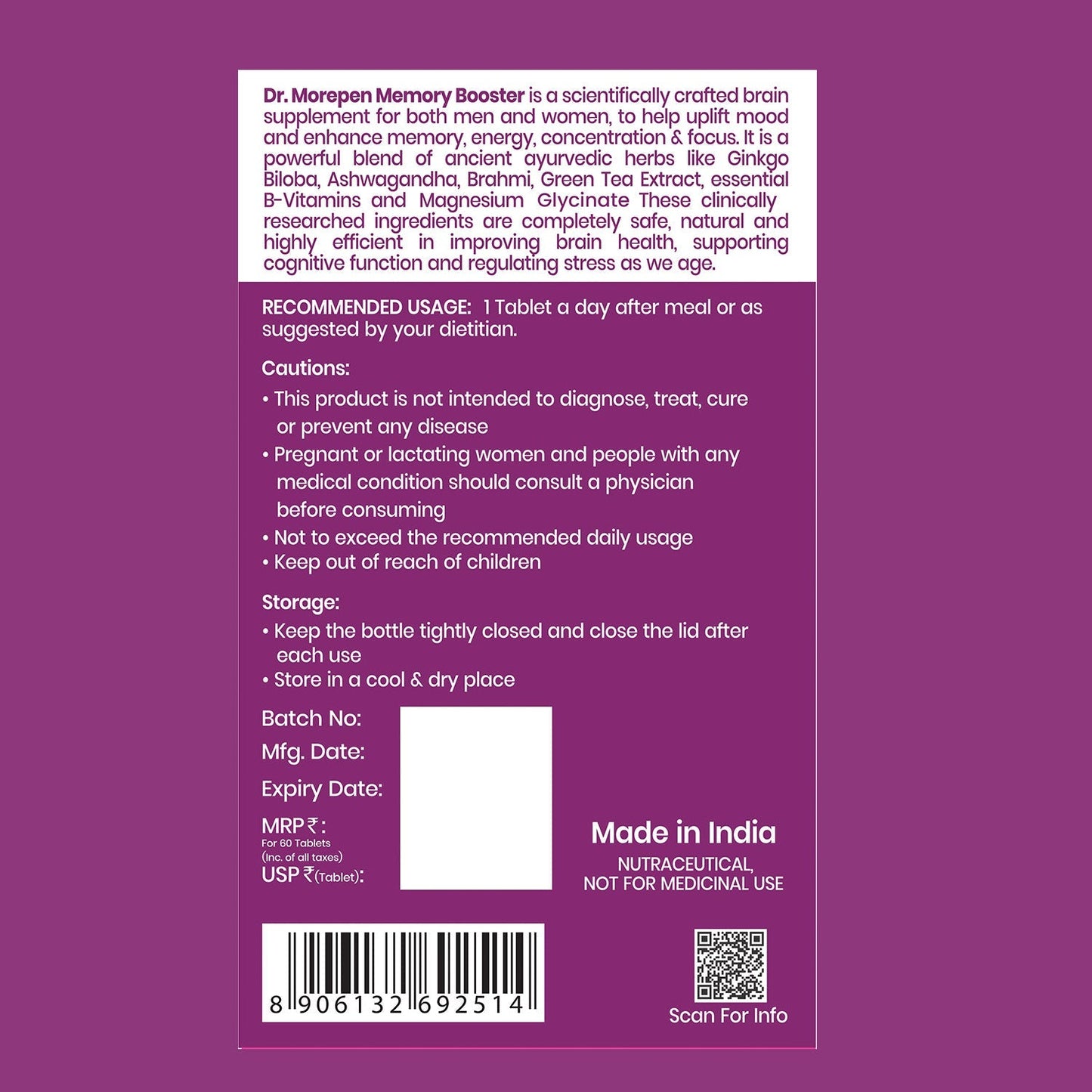 Dr Morpen Memory Booster Tablets
