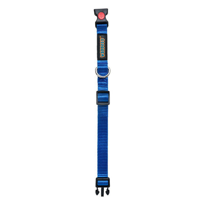 Waggety Padded Dog Collar - Adjustable, Comfortable Fit, Durable Polyester - Blue