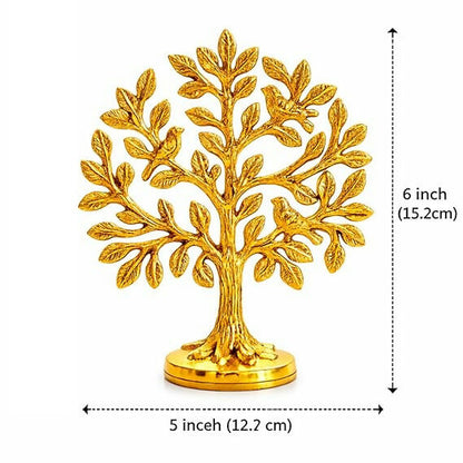 Not Available Pure Brass Kalpvriksh Tree with Birds
