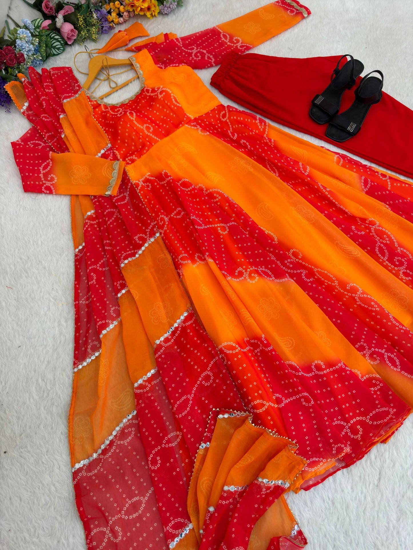 Teeya Creation Womens New Trending Festival Marriage Season Party Wear Look Yellow Gown Set