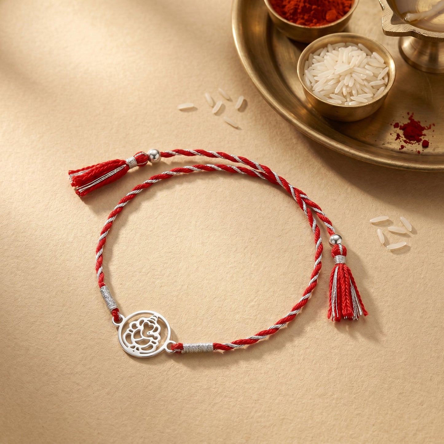 Silver Mangalmurti Kavach Rakhi