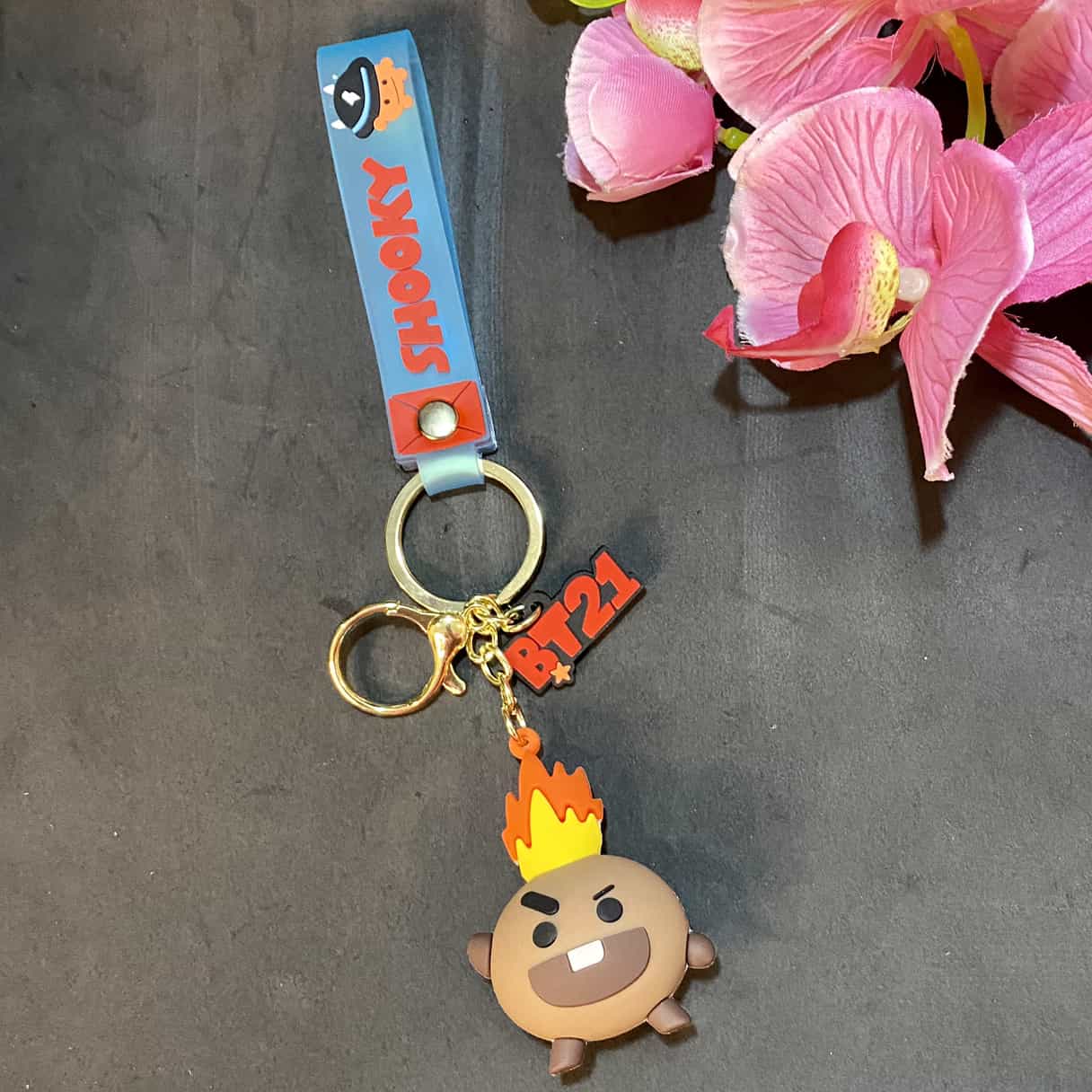BTS BT21 Shooky Lanyard Keychain | Kpop Keychain | Silicone |