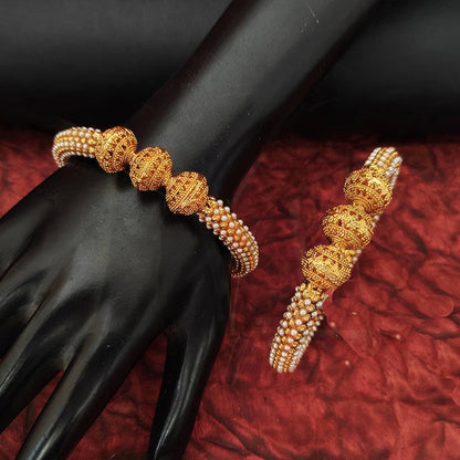 JS Fashion High Gold Designer Fancy Design Party Wear Beautiful Bangle Set