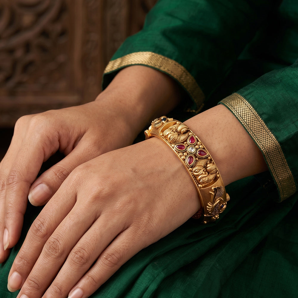JS Fashion Rajwadi Polish Fancy Style Party Wear Antique Bangles Set Of 2