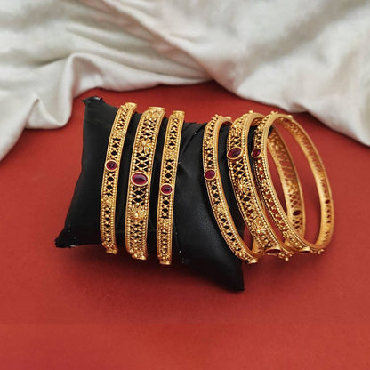 JS Fashion North Style Antique Jewellery Fancy Design Antique Bangles Set Of 6