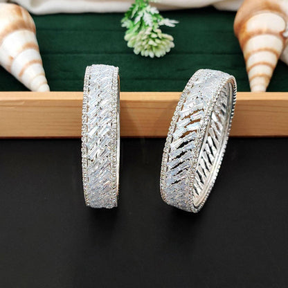 JS Fashion Premium Ad Baguette Stone Sparkling Bangles Set