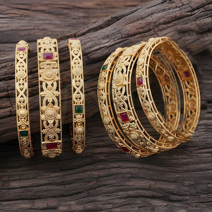 JS Fashion Traditional Ethnic Antique Bangle Set For Women
