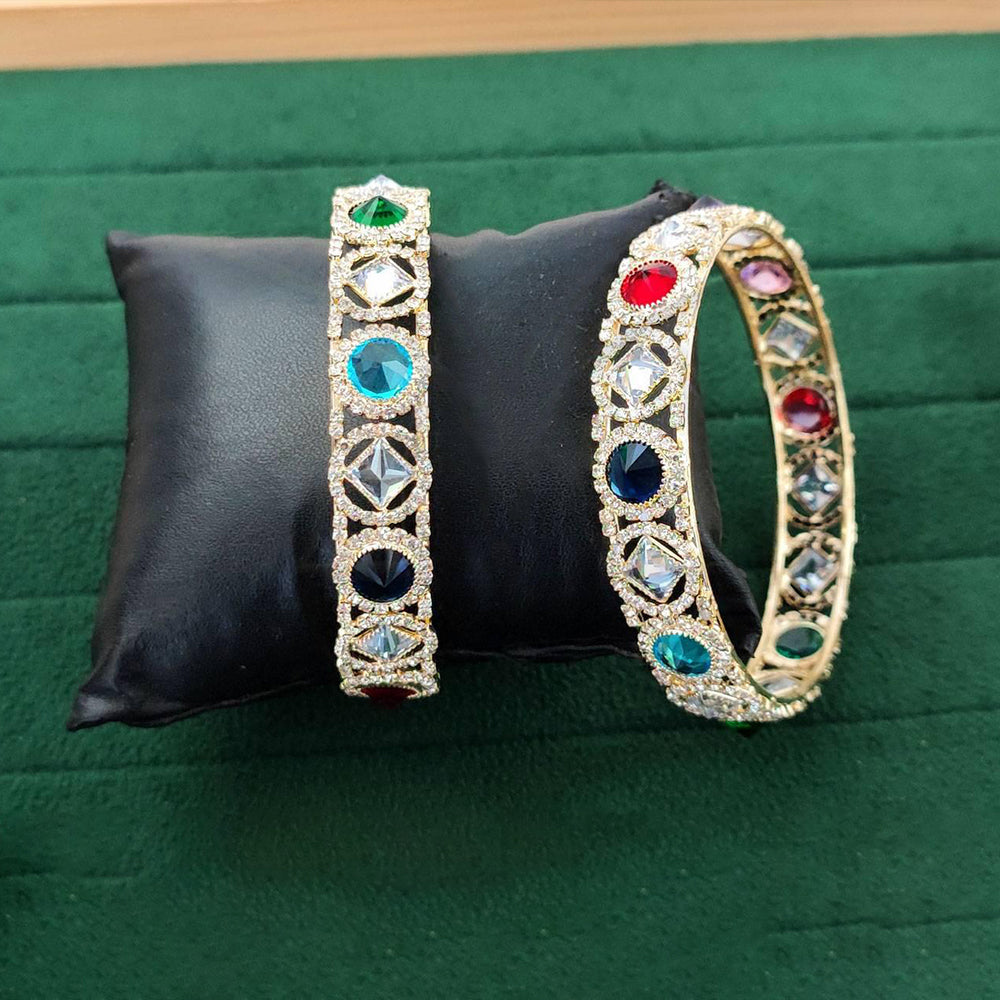 JS Fashion Premium Multistone American Diamond Bangle Set