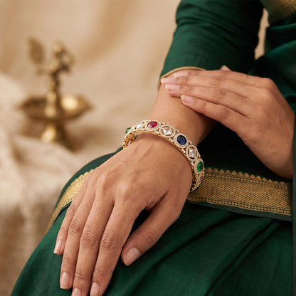 JS Fashion Premium Multistone American Diamond Bangle Set