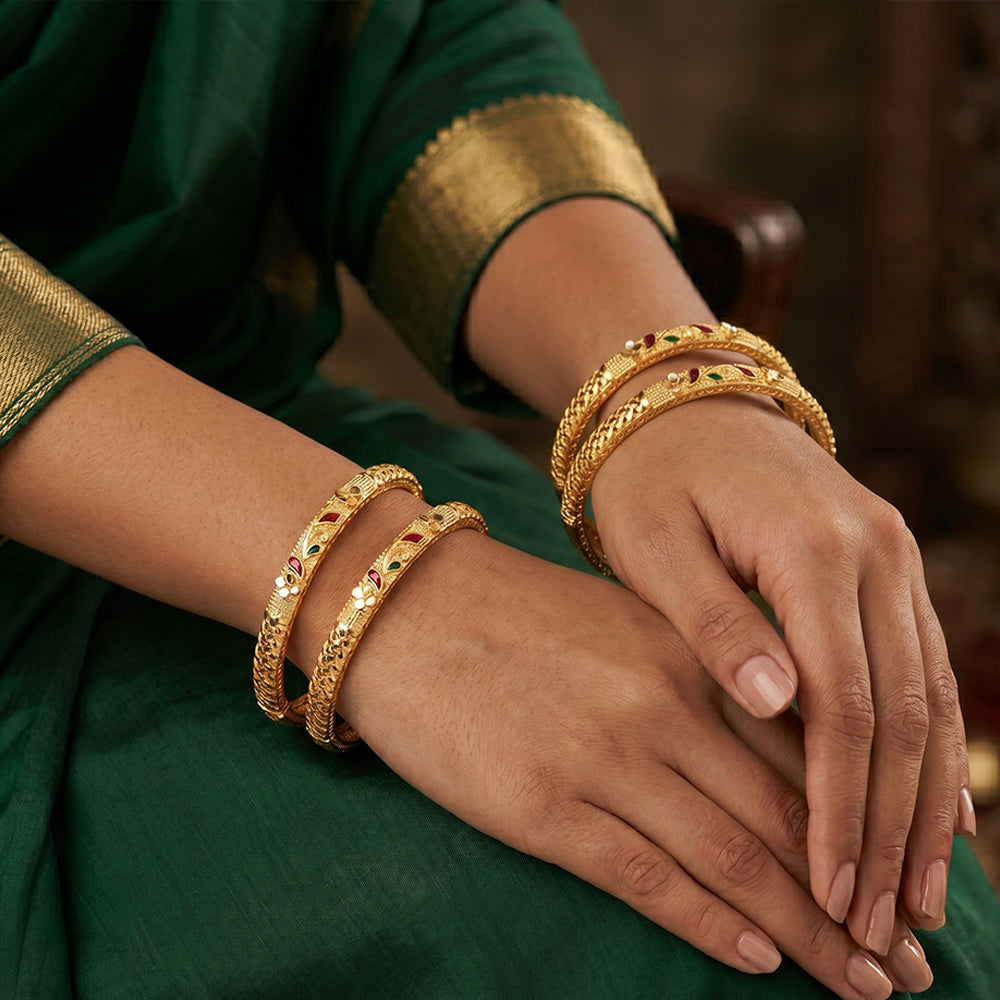 JS Fashion Traditional Fancy Bangles Set Elegant Design