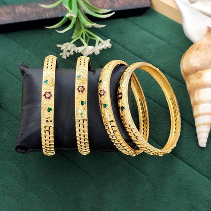 JS Fashion Designer Antique Finish Bangles Set For Women