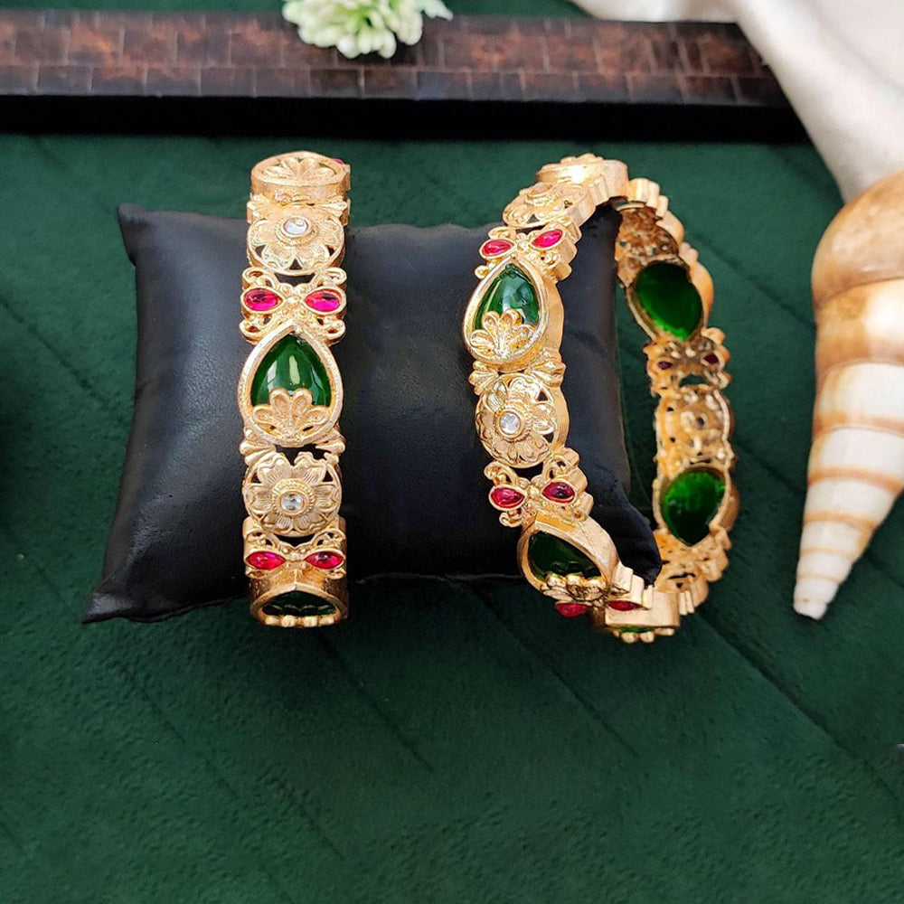 JS Fashion Designer Floral Pattern Bangles Set Wedding Wear Jewellery