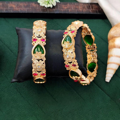 JS Fashion Designer Floral Pattern Bangles Set Wedding Wear Jewellery