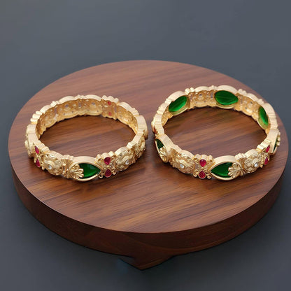 JS Fashion Designer Floral Pattern Bangles Set Wedding Wear Jewellery