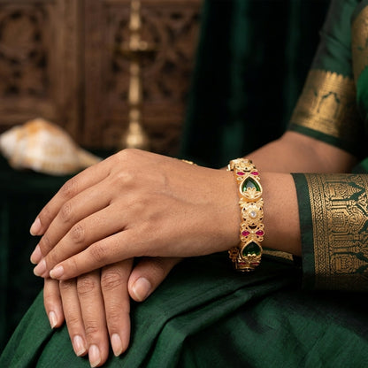 JS Fashion Designer Floral Pattern Bangles Set Wedding Wear Jewellery