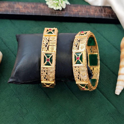 JS Fashion Designer Rajwadi Pattern Bangles Set Wedding Jewellery