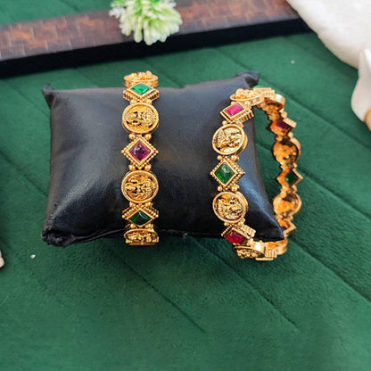 JS Fashion Premium Temple Style Coin Bangles For Women