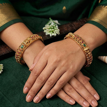 JS Fashion Ethnic Designer Temple Style Bangles For Women