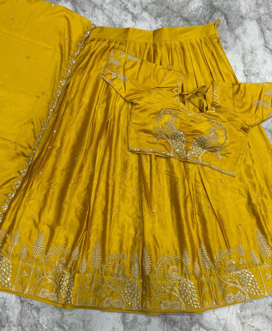 Teeya Creation New Womens Latest Embroidered Designer Lehenga Choli Set - Yellow