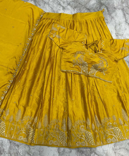 Teeya Creation New Womens Latest Embroidered Designer Lehenga Choli Set - Yellow