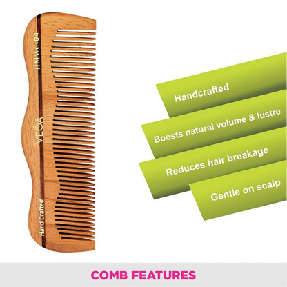 Vega Grooming Wooden Hair Comb - Handmade